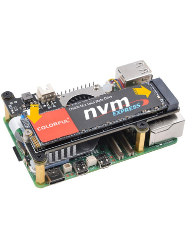 X1001 Top-Mounted PCIe to NVMe SSD Expansion Shield for Raspberry Pi 5