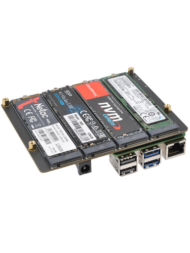 X1011 PCIe to Quad NVMe SSD Extension Board for Raspberry Pi 5