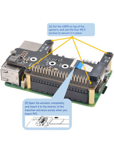 X1015 Top-Mounted PCIe to NVMe SSD Expansion Shield for Raspberry Pi 5