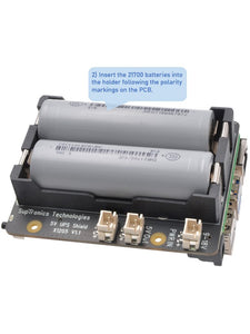 X1205 Dual 21700 UPS Expansion Board for Raspberry Pi 5
