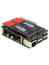 Load image into Gallery viewer, X1004 Top-Mounted Dual 2280 NVMe SSD Shield for Raspberry Pi 5