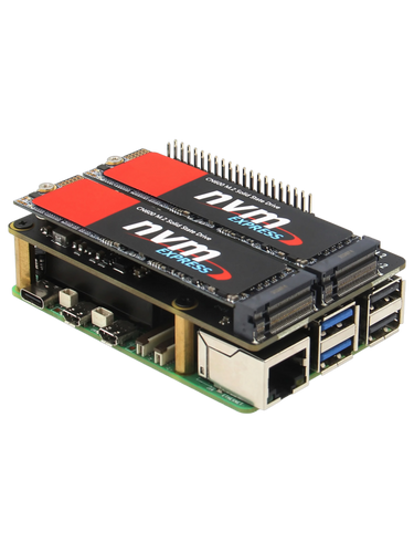 X1004 Top-Mounted Dual 2280 NVMe SSD Shield for Raspberry Pi 5