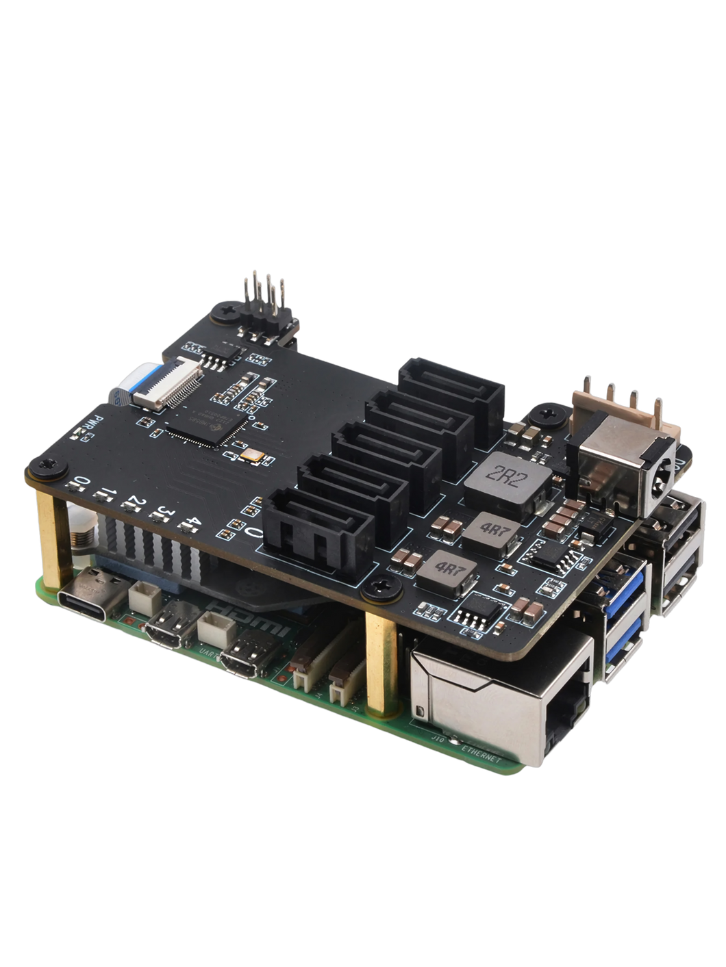 X1009 PCIe to 5-Port SATA Expansion for Raspberry Pi 5