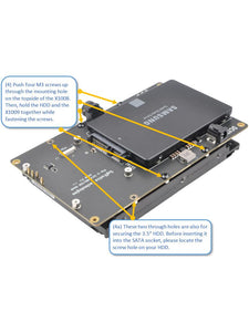 X1008 PCIe to SATA HDD/SSD Shield for Raspberry Pi 5