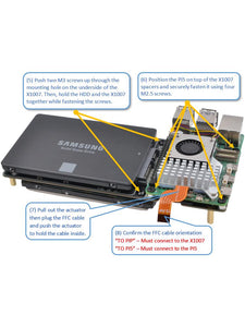 X1007 Dual SATA SSD/HDD Expansion Shield for Raspberry Pi 5