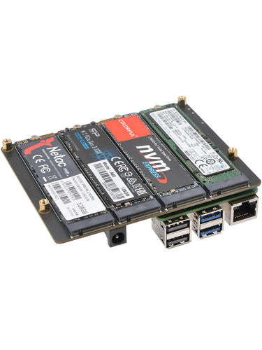 X1011-12V PCIe to Quad NVMe SSD Shield for Raspberry Pi 5